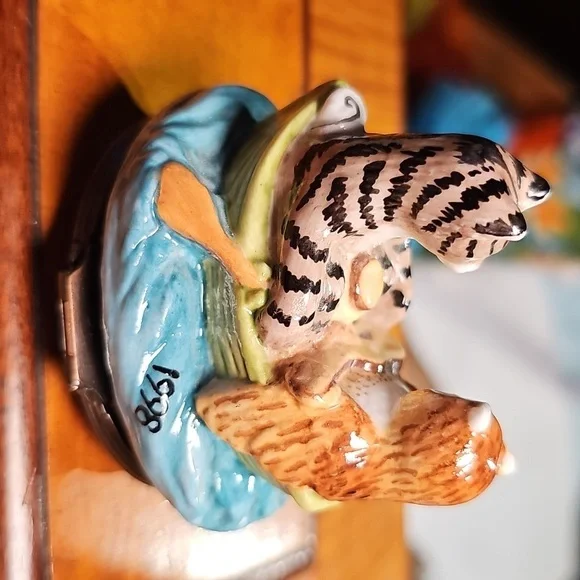 Halcyon Days Owl And The Cat Box - Picture 2 of 5